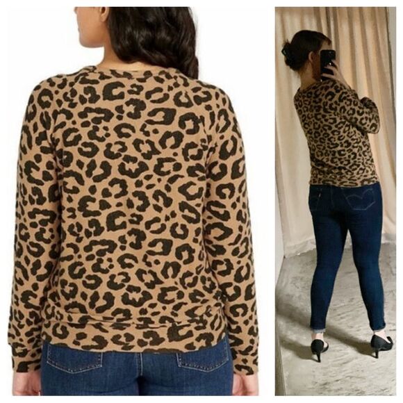BUFFALO David Bitton Leopard Sweater Soft Animal Print Small Top - Picture 4 of 12